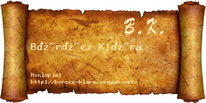 Böröcz Klára névjegykártya