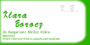 klara borocz business card